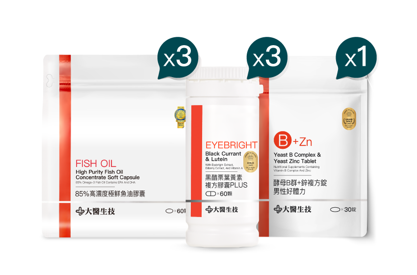 晶采強化組 85%魚油*3+葉黃素*3+B鋅*1